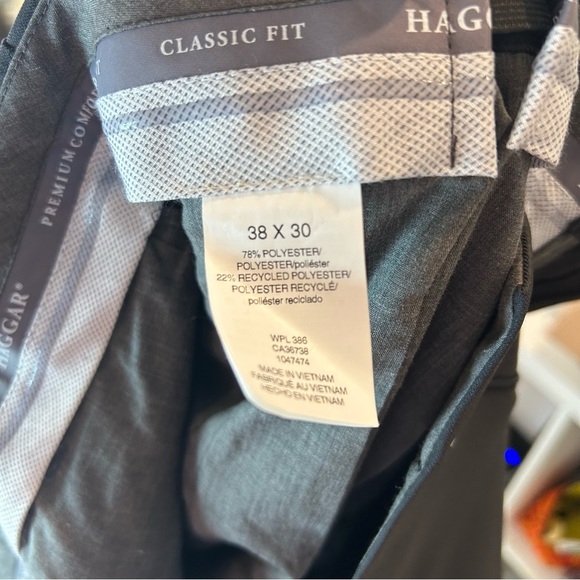 Men’s Haggar Premium Comfort Dress Pants, Charcoal, 38x30 - Picture 9 of 9